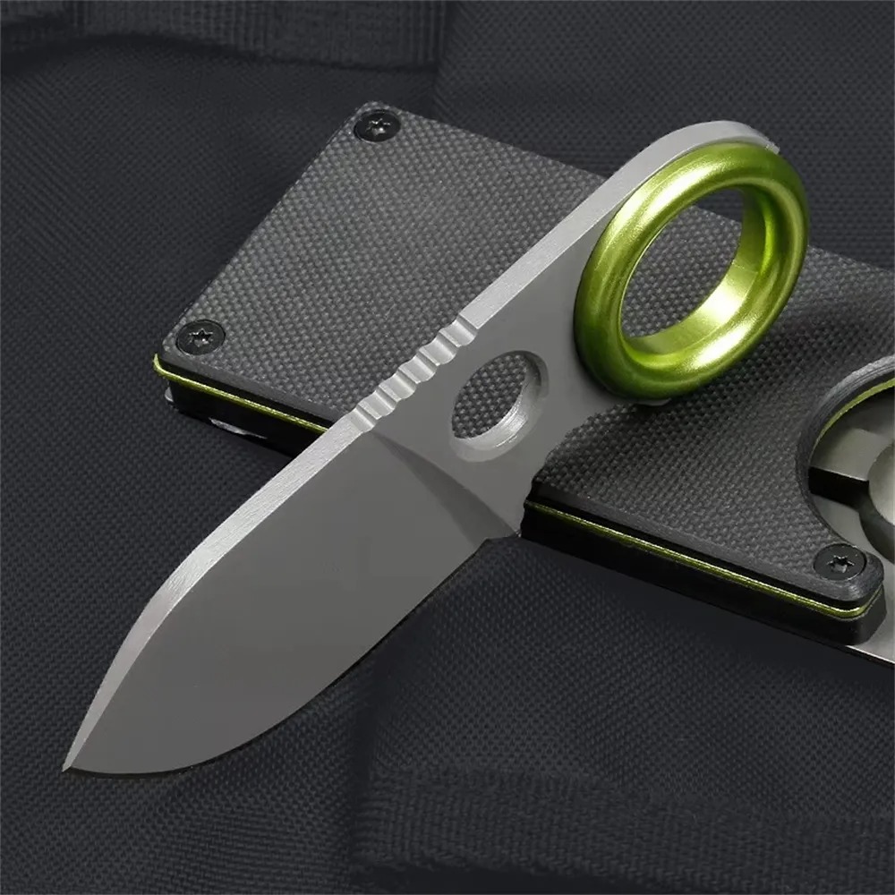 Edc Carry Fixed Blade Knife - Pisau Lipat Mini Ring Fixed Blade