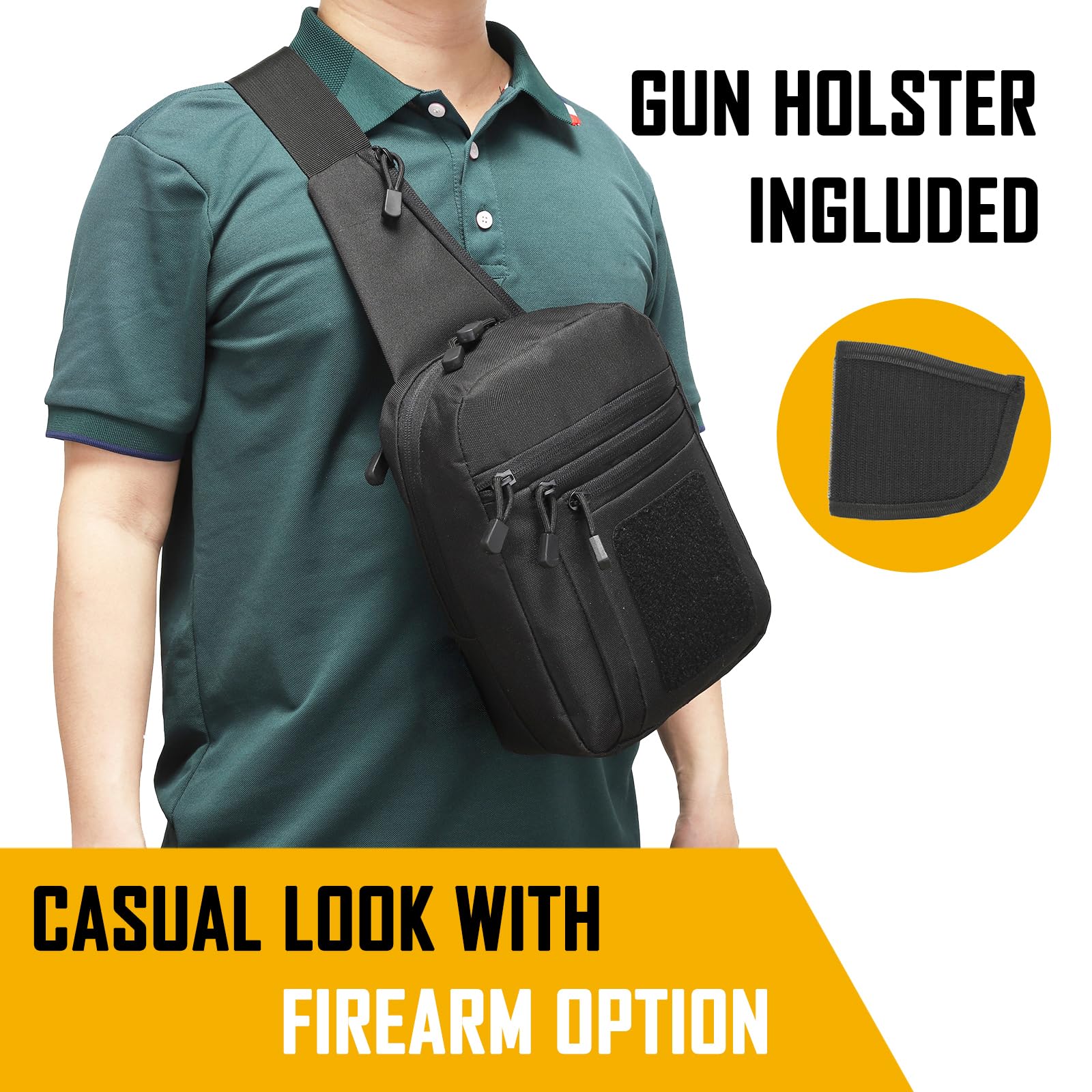 Edc Carry Gun - Tas Selempang Tersembunyi untuk Pria, Tas