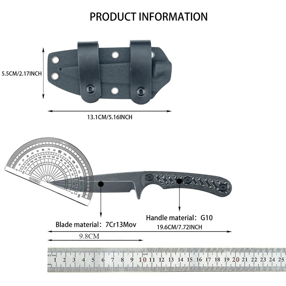 Pisau Fixed Blade Full Tang de - Edc Carry Fixed Blade Knife ulasan dan harga