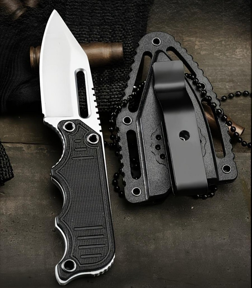 Pisau Leher Portabel dengan Sa - Edc Carry Fixed Blade Knife ulasan dan harga