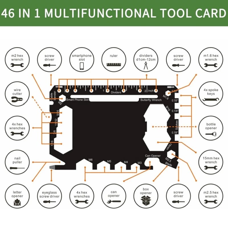 Alat serbaguna 46 dalam 1 ukur - Multitool Credit Card ulasan dan harga